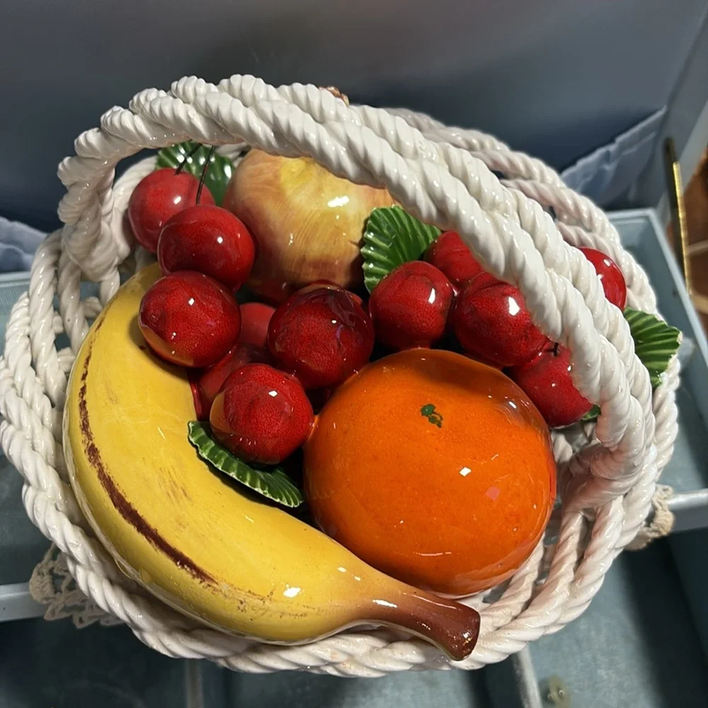 Vintage Ceramic Fruit Basket with Decorative Fruits Woven Made in Italy
R - Picture 4 of 4